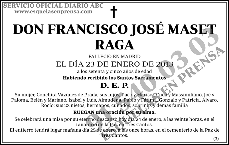 Francisco José Maset Raga